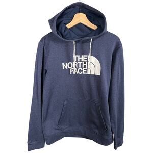The North Face Medium Pullover Navy Hoodie Polyester Spellout